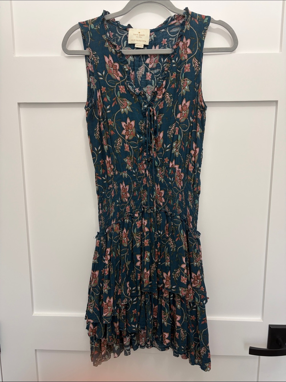 Kate Spade Sleeveless Dark Green/Blue Floral Dress in great condition!! Size S/M